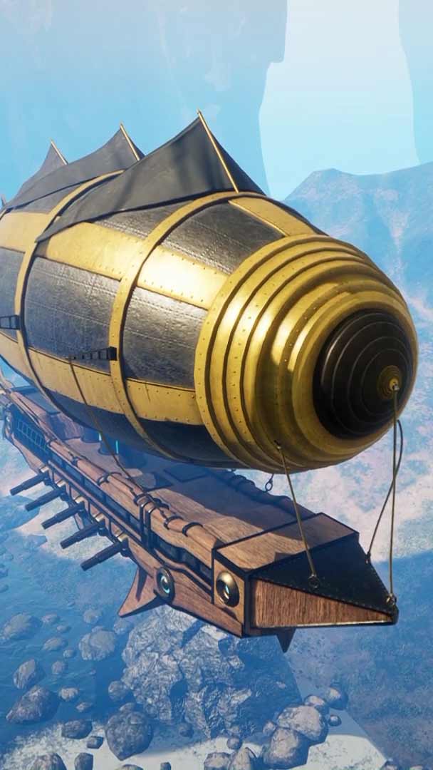 Fantasy Airship Project in Hard Surface Modelling module in Advanced Game Art Course - Mobile